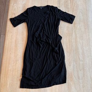 Karen Kane Black Knot-Detail Midi Dress